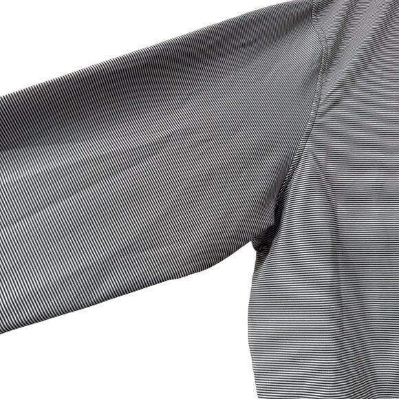 Peter Millar Gray Striped 1/4 Zip Embroidered Logo Pullover Sweater Mens 2XL - Picture 4 of 7